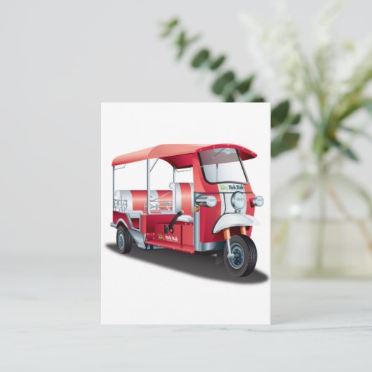 Big Red Tuk Tuk! Briefkaart (Staand voorkant)