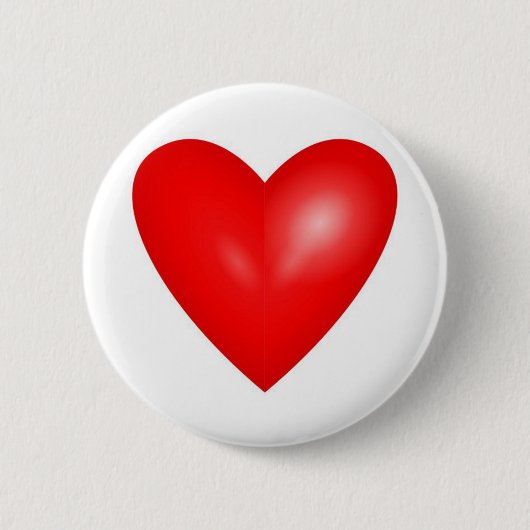 Big Red Valentijn Heart Ronde Button 5,7 Cm (Voorkant)