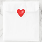 Big Red Valentijn Heart Ronde Sticker (Tas)