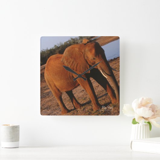 Big Red Vierkante Klok (Huis)