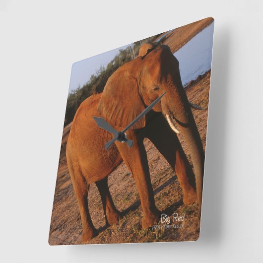 Big Red Vierkante Klok (Hoek)