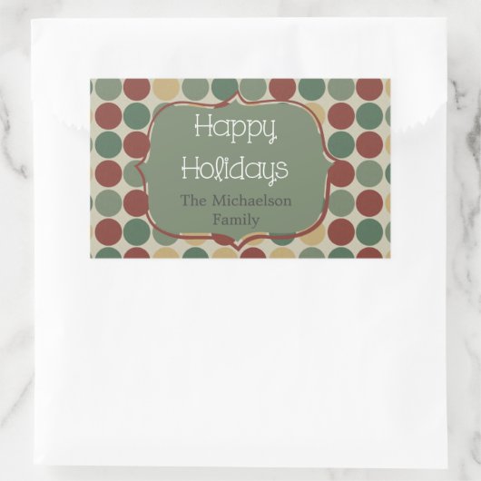 Big Retro Stippen kerstfeestdag Stickers (Tas)