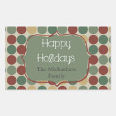 Big Retro Stippen kerstfeestdag Stickers (Voorkant)