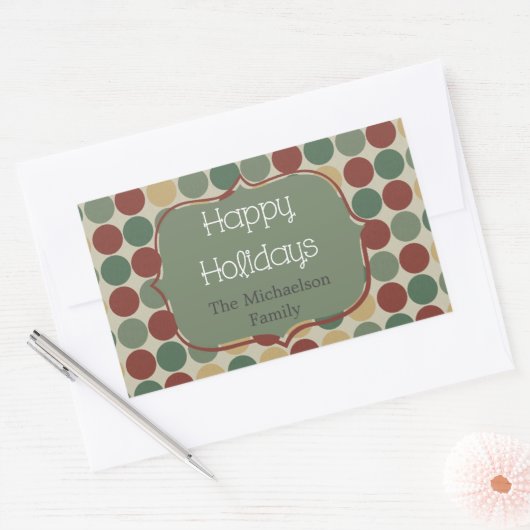 Big Retro Stippen kerstfeestdag Stickers (Envelop)