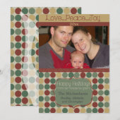 Big Retro Stippen Photo Holiday Kaart (Voorkant / Achterkant)