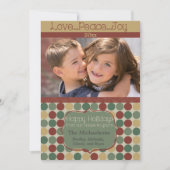 Big Retro Stippen Photo Holiday Kaart (Voorkant)