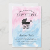 Big Reveal Roze + Blauw Baby shower Kaart (Voorkant)