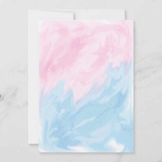 Big Reveal Roze + Blauw Baby shower Kaart (Achterkant)