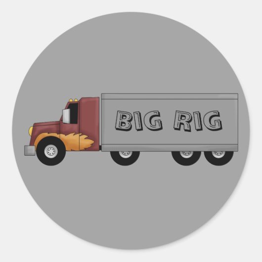 Big Rig 18 Wheeler Semi Truck Leuke Stickers (Voorkant)