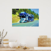 Big Rig Car Transporter Truck-Driver Art Poster (Keuken)