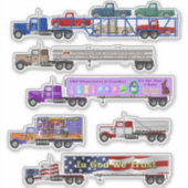 Big Rig en Little Red Truck Stickers (Voorkant)