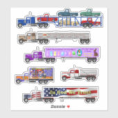 Big Rig en Little Red Truck Stickers (Vel)