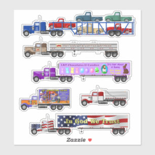 Big Rig en Little Red Truck Stickers