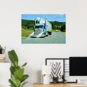 Big Rig Freezer Truck-Driver Art Poster (Thuiskantoor)