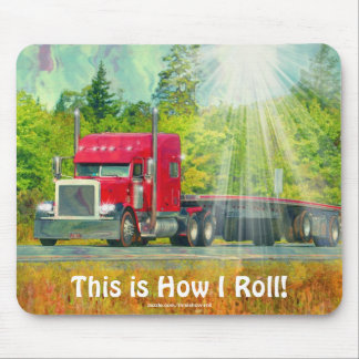 Big Rig Red Cargo Truck voor kinderen en truckers Muismat