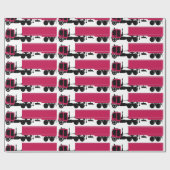 Big Rig Red en Black 18 Wheeler Dry Van Gift Wrap Cadeaupapier (Vlak)