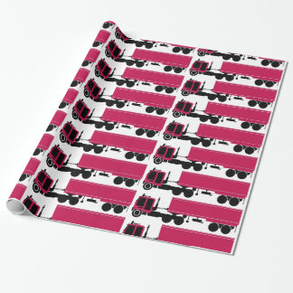 Big Rig Red en Black 18 Wheeler Dry Van Gift Wrap Cadeaupapier