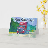 Big Rig Red Road-liner Truck-lover Birthday Kaart (Gele Bloem)