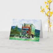 Big Rig Road-liner Truck-lover Birthday Kaart (Gele Bloem)