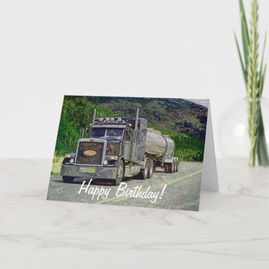 Big Rig Road-liner Truck-lover Birthday Kaart (Voorkant)