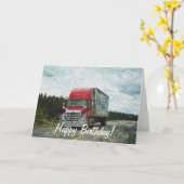Big Rig Road-liner Truck-lover Birthday Kaart (Gele Bloem)