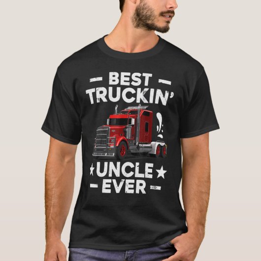 Big Rig Trucker Mannen Beste Truckin Uncle Ever T-shirt (Voorkant)