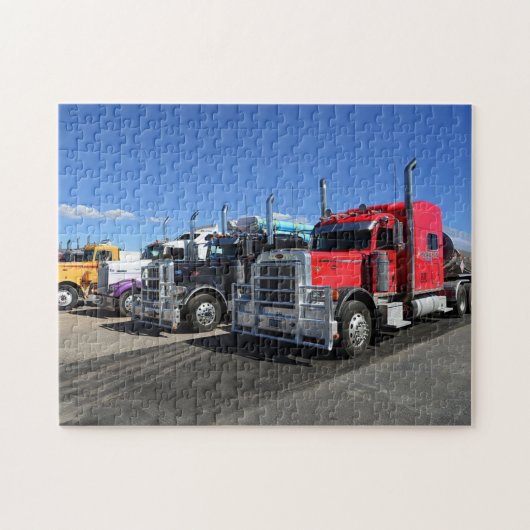 Big Rig Trucks bij VS Truck Stop Legpuzzel (Horizontaal)