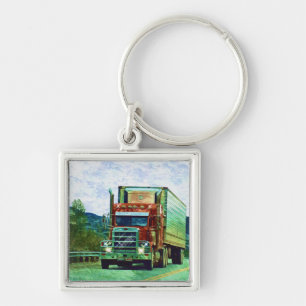 BIG RIG VRACHTWAGEN LIEFHEBBERS Kunst Sleutelhanger