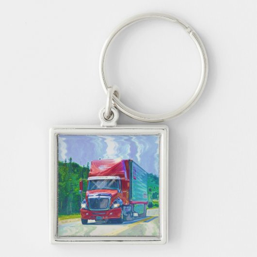 BIG RIG VRACHTWAGEN LIEFHEBBERS Kunst Sleutelhanger (Voorkant)