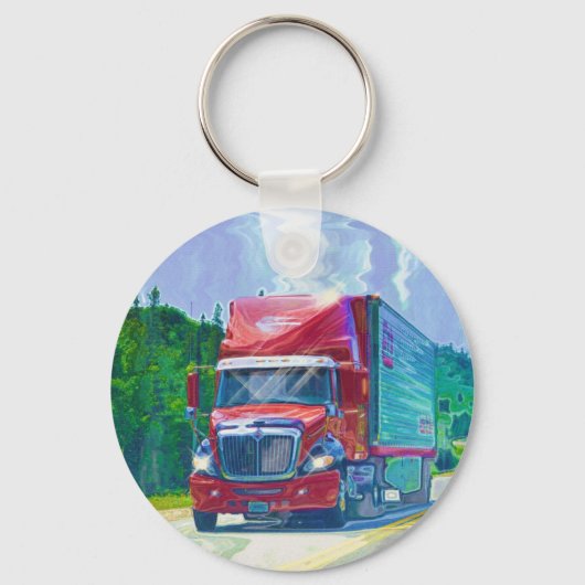 BIG RIG VRACHTWAGEN LIEFHEBBERS Kunst Sleutelhanger (Voorkant)