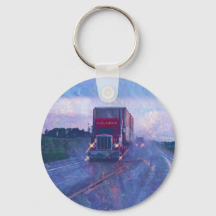 BIG RIG VRACHTWAGEN LIEFHEBBERS Kunst Sleutelhanger