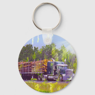 BIG RIG VRACHTWAGEN LIEFHEBBERS Kunst Sleutelhanger