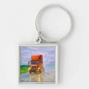 BIG RIG VRACHTWAGEN LIEFHEBBERS Kunst Sleutelhanger