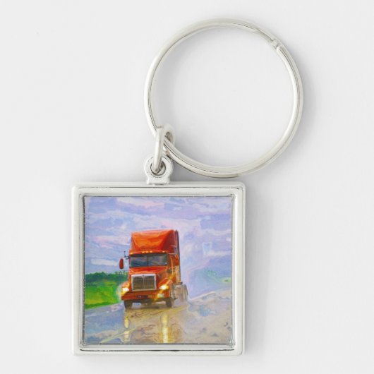BIG RIG VRACHTWAGEN LIEFHEBBERS Kunst Sleutelhanger (Voorkant)