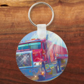 BIG RIG VRACHTWAGEN LIEFHEBBERS Kunst Sleutelhanger (Voorkant)