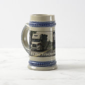 Big Rig White Cargo Truck voor vrachtwagenchauffeu Bierpul (Voorkant links)