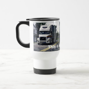 Big Rig White Freight Truck voor truckers en Kinde Reisbeker