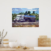 Big Rig White Petrol Tanker Driver's Art Poster (Keuken)