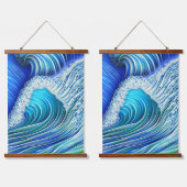 Big Ripple Blue Wave | Summer Blue Ocean Wave Hangend Wandkleed (Dubbel)