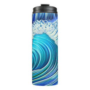 Big Ripple Blue Wave   Summer Blue Ocean Wave Thermosbeker