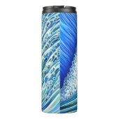 Big Ripple Blue Wave | Summer Blue Ocean Wave Thermosbeker (Achterkant)