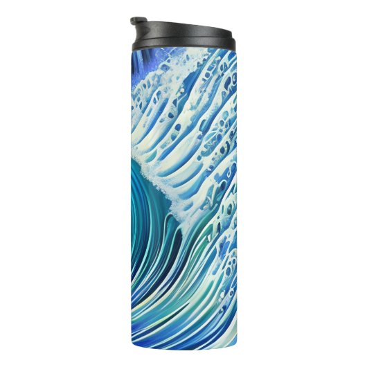 Big Ripple Blue Wave | Summer Blue Ocean Wave Thermosbeker (Geroteerd rechts)