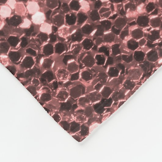 Big Roos Gold Faux Glitter en Diamonds Fleece Deken (Hoek)