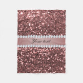 Big Roos Gold Faux Glitter en Diamonds Fleece Deken (Voorkant)