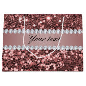 Big Roos Gold Faux Glitter en Diamonds Large Cadeautasje (Voorkant)