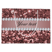 Big Roos Gold Faux Glitter en Diamonds Large Cadeautasje (Achterkant)