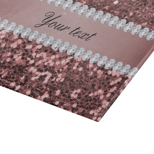 Big Roos Gold Faux Glitter en Diamonds Snijplank (Hoek)