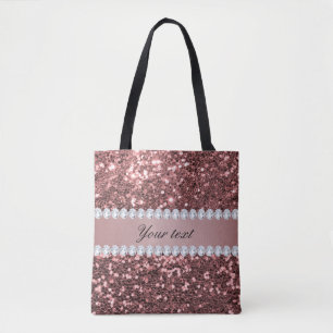 Big Roos Gold Faux Glitter en Diamonds Tote Bag