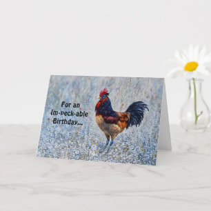 Big Rooster Boerderij Flowers Pun Funny Birthday K Kaart
