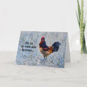 Big Rooster Boerderij Flowers Pun Funny Birthday K Kaart (Voorkant)